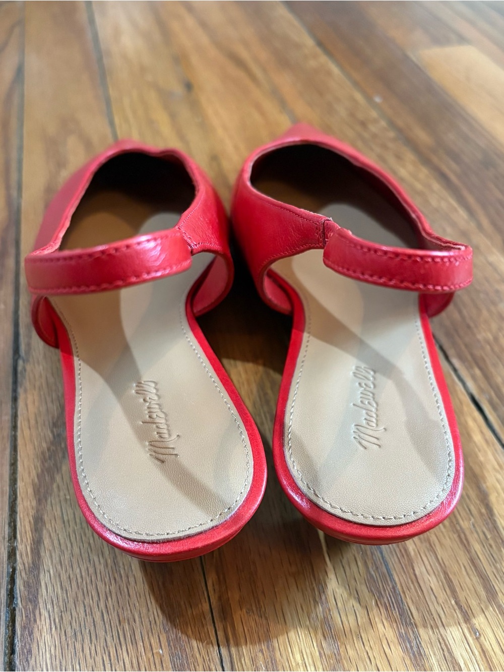 Madewell ‘Bandana Red’ Slingback Leather Kitten Heels - Size 10 - Picture 5 of 6